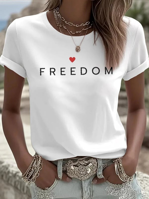 Charlie Kirk Freedom White Women's T-Shirt TPUSA Turning Point USA Apparel Gifts