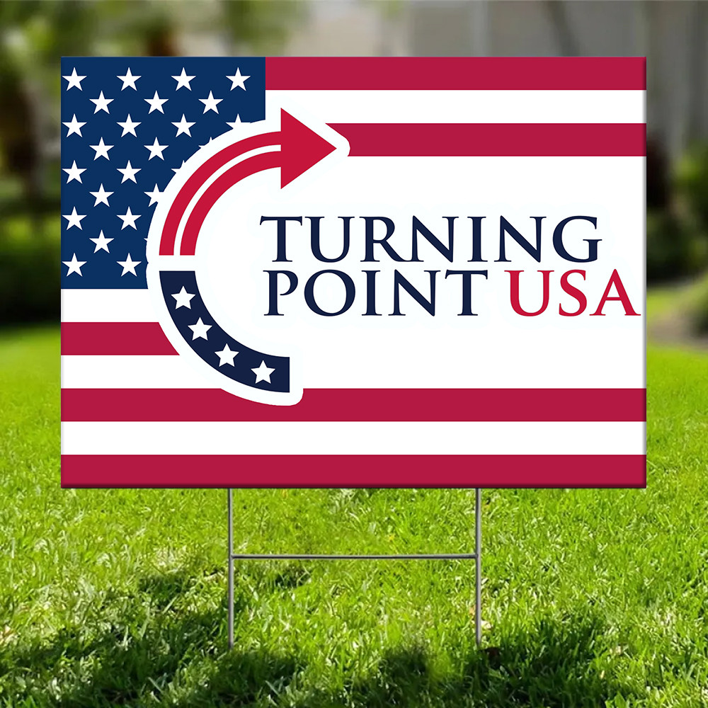 Charlie Kirk Freedom Yard Sign Turning Point USA Charlie Patriotic Proud Merch