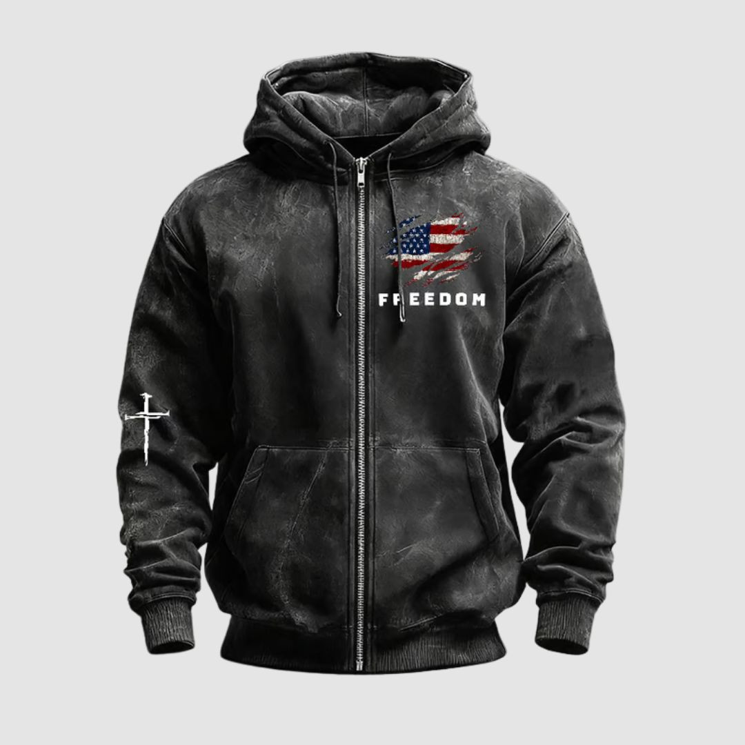 Charlie Kirk Freedom Zip Hoodie A True Patriot Rest In Peace Charlie Kirk Clothing