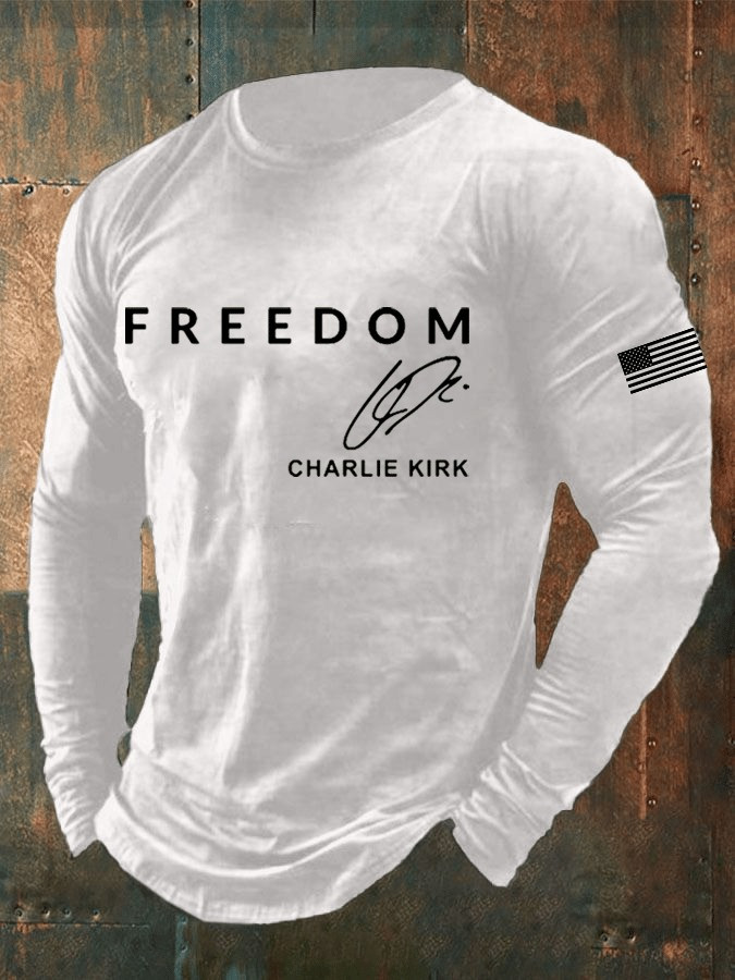 Charlie Kirk Funeral Merch White Freedom Shirt Charlie Kirk Clothing TPUSA Merch Gifts