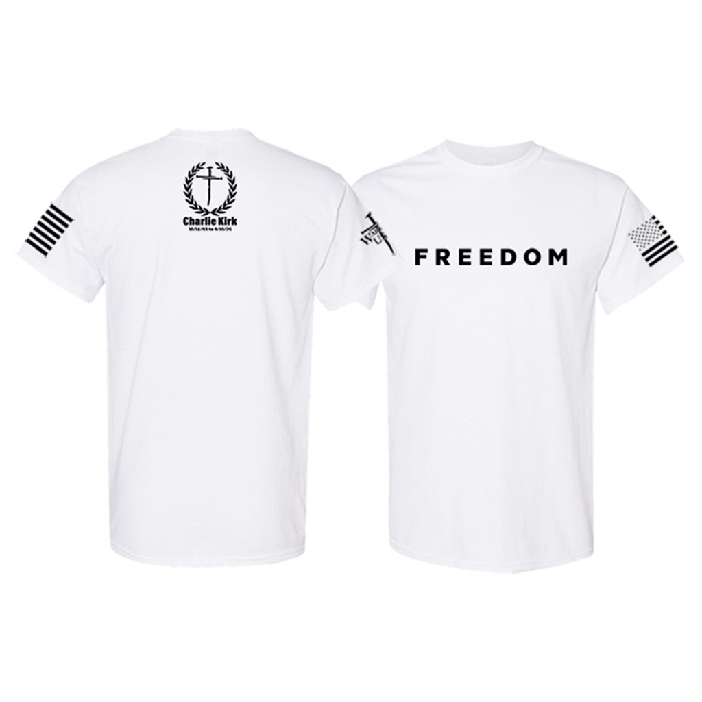 Charlie Kirk Funeral Merch White Freedom Shirt Charlie Kirk Memorial Shirt Gifts For Dad