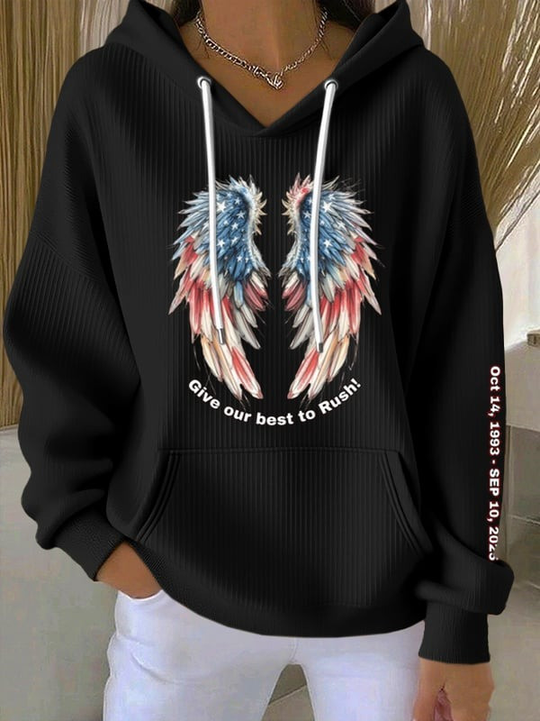 Charlie Kirk Give Our Best To Rush Hoodie Oct 1993 Sep 2025 Charlie Kirk Freedom Apparel