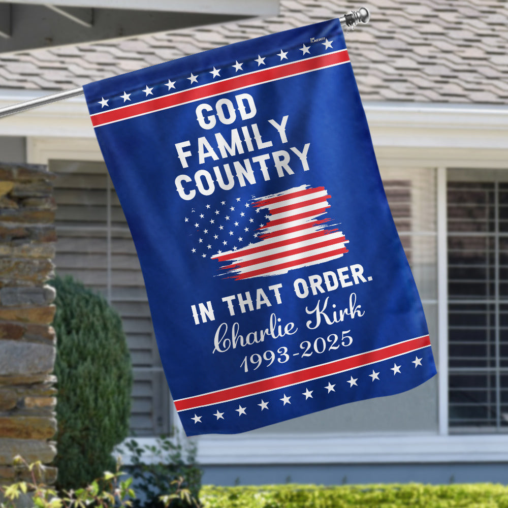 Charlie Kirk God Family Country Flag 1993 2025 Violence Against Patriotic Flag Gifts