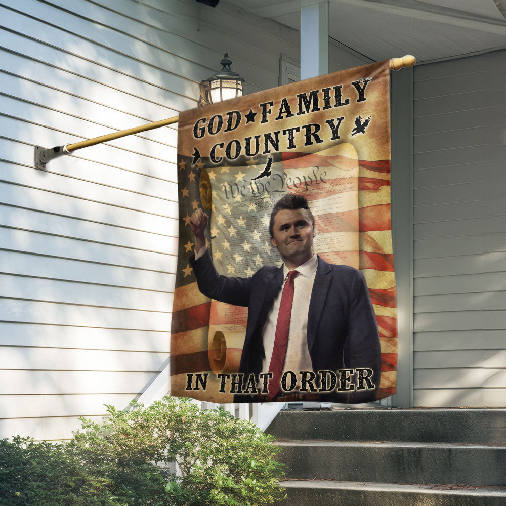 Charlie Kirk God Family Country Flag In That Order Proud Charlie Kirk Merch