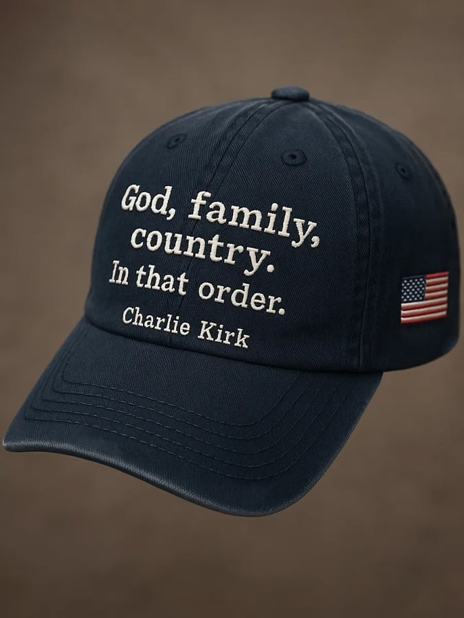 Charlie Kirk God Family Country In That Order Hat TPUSA Charlie Kirk Support Cap Gifts
