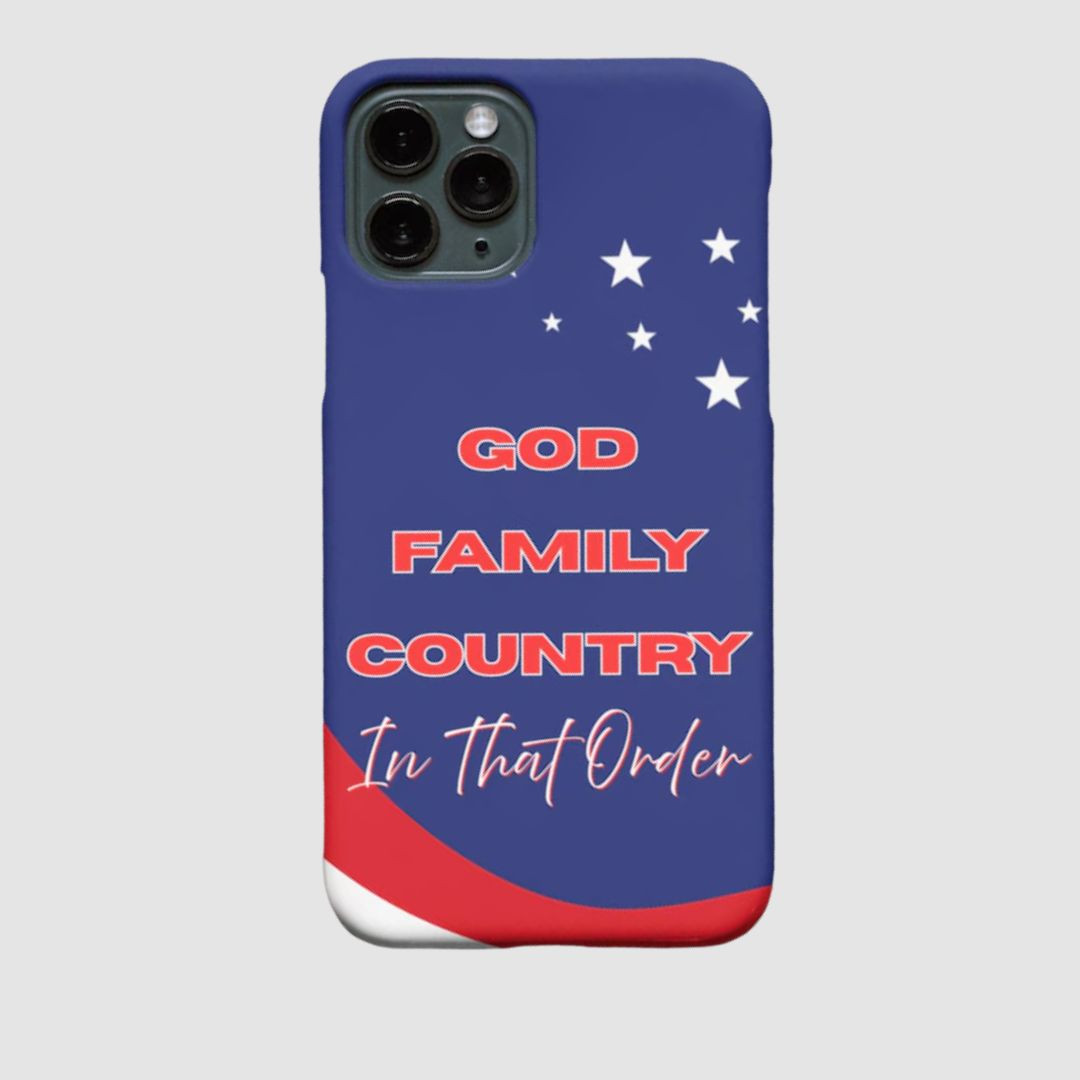 Charlie Kirk God Family Country In That Order Phone Case Proud Charlie Kirk Phone Case Gift Ideas