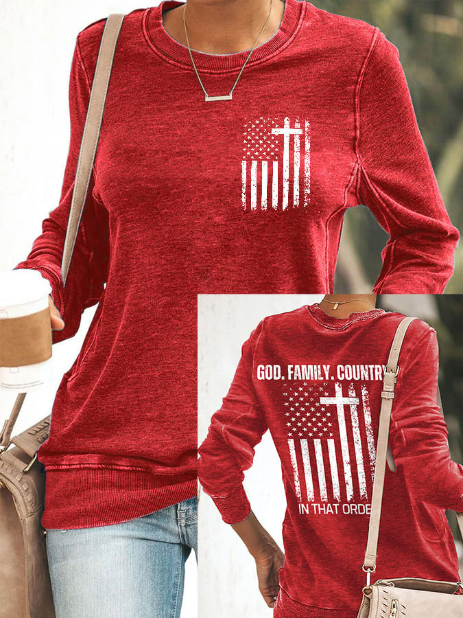 Charlie Kirk God Family Country Red Sweatshirt In That Order Charlie Kirk Tribute