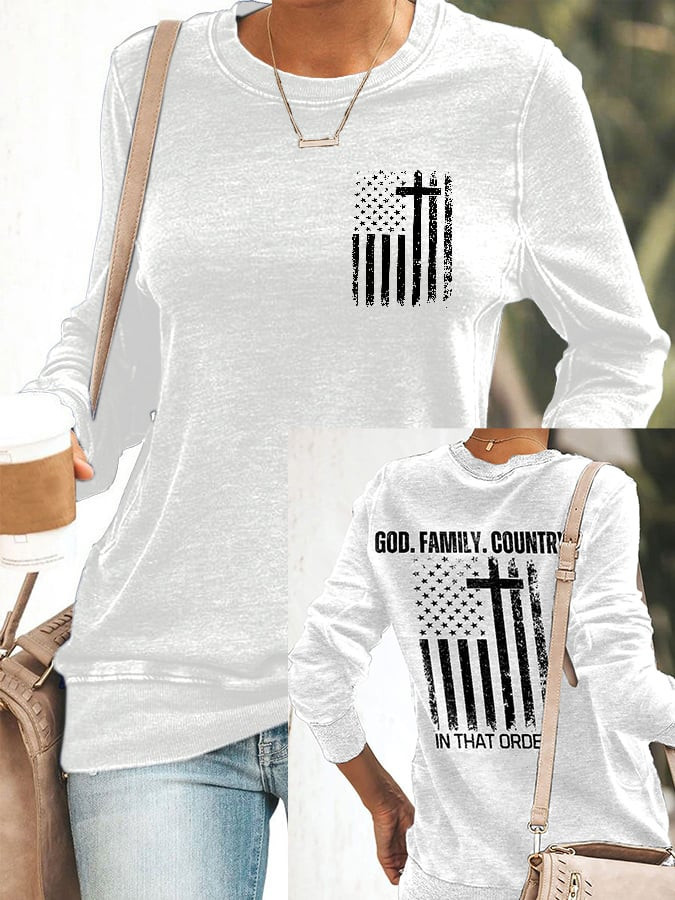 Charlie Kirk God Family Country Sweatshirt In That Order Charlie Kirk Tribute