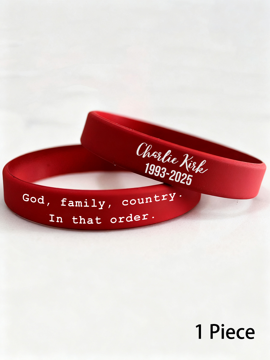 Charlie Kirk God Family Country Wristband In That Order Rest In Peace Merch