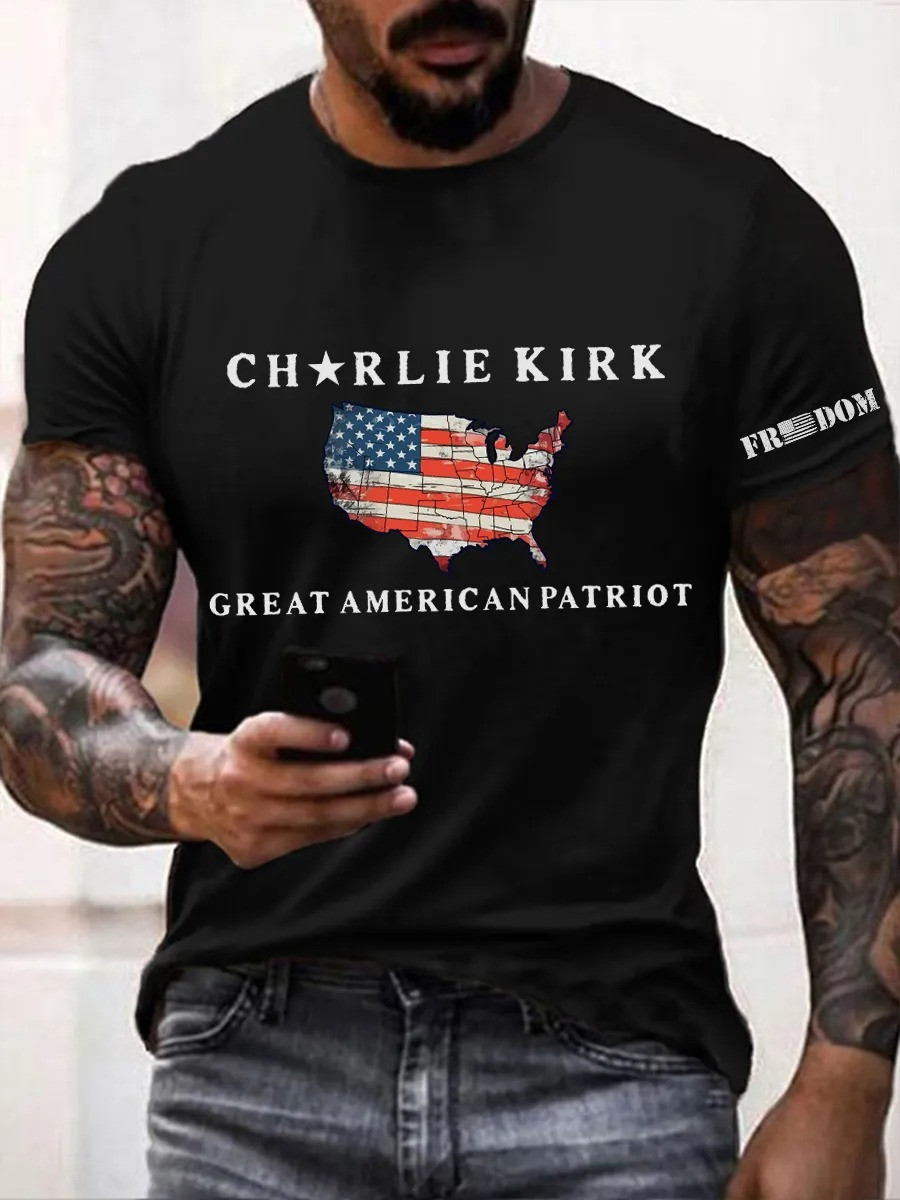 Charlie Kirk Great America Patriotic Freedom T-shirt Memorable Gift For America Supporters
