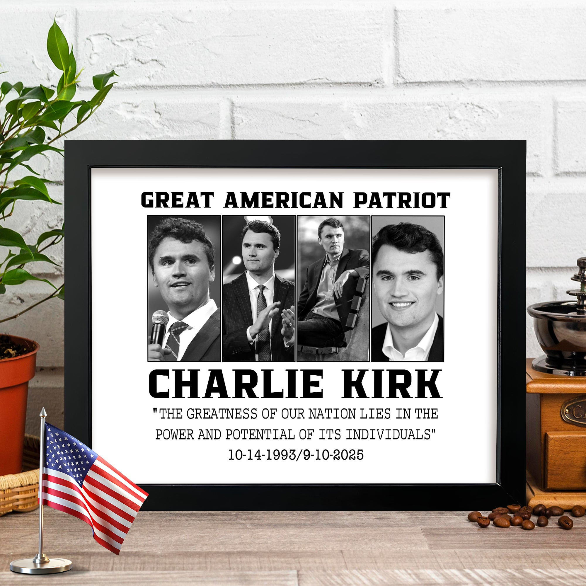 Charlie Kirk Great American Patriot Poster 1993 2025 Charlie Kirk Quote Memorial Merch Ideas
