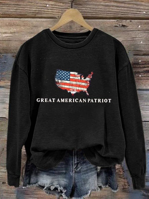 Charlie Kirk Great American Patriot Sweatshirt Tribute To Charlie Kirk Merch MAGA Gifts