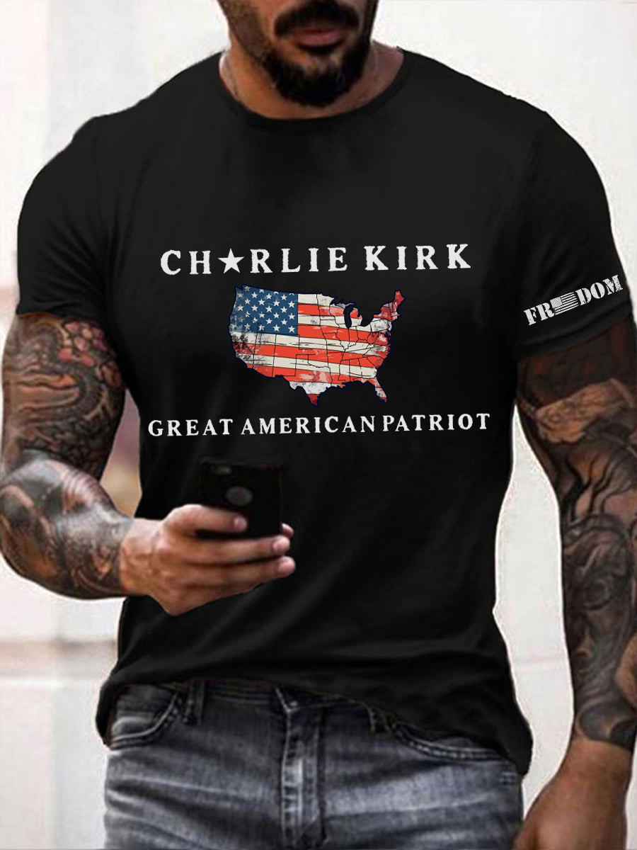 Charlie Kirk Great American Patriot T-Shirt Charlie Kirk Freedom TPUSA Merchandise