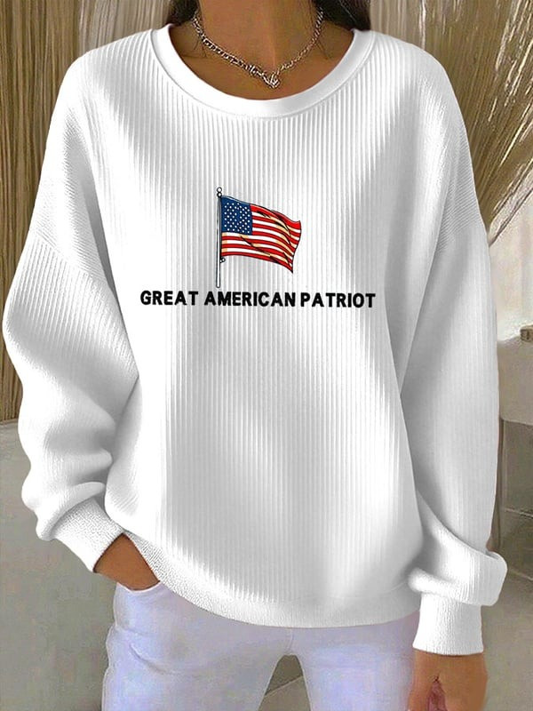 Charlie Kirk Great American Patriot Women's Sweatshirt Gift For Trump Supporters