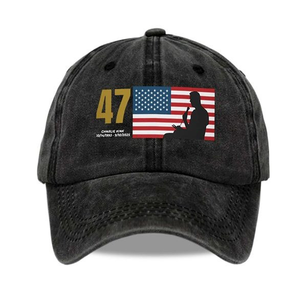Charlie Kirk Hat 47 US Flag 1993 2025 Turning Point USA Merch Gift For Supporters