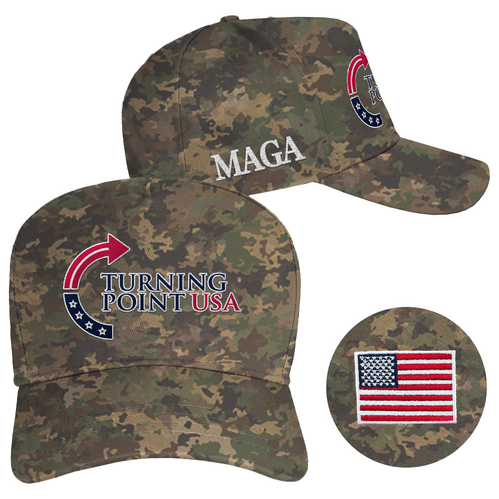 Charlie Kirk Hat Camo Embroidered Turning Point USA Hat MAGA Merchandise