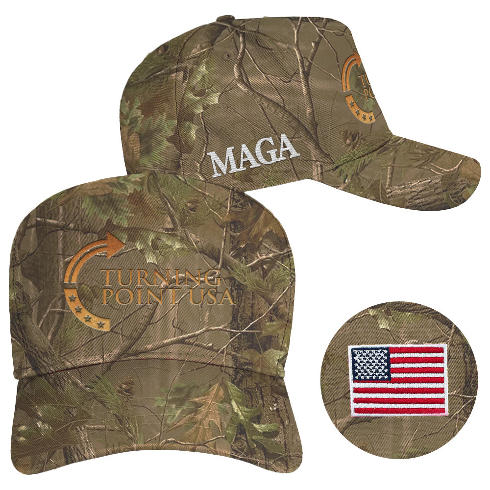 Charlie Kirk Hat Camo Turning Point USA Hat Embroidered Make America Great Again Merch
