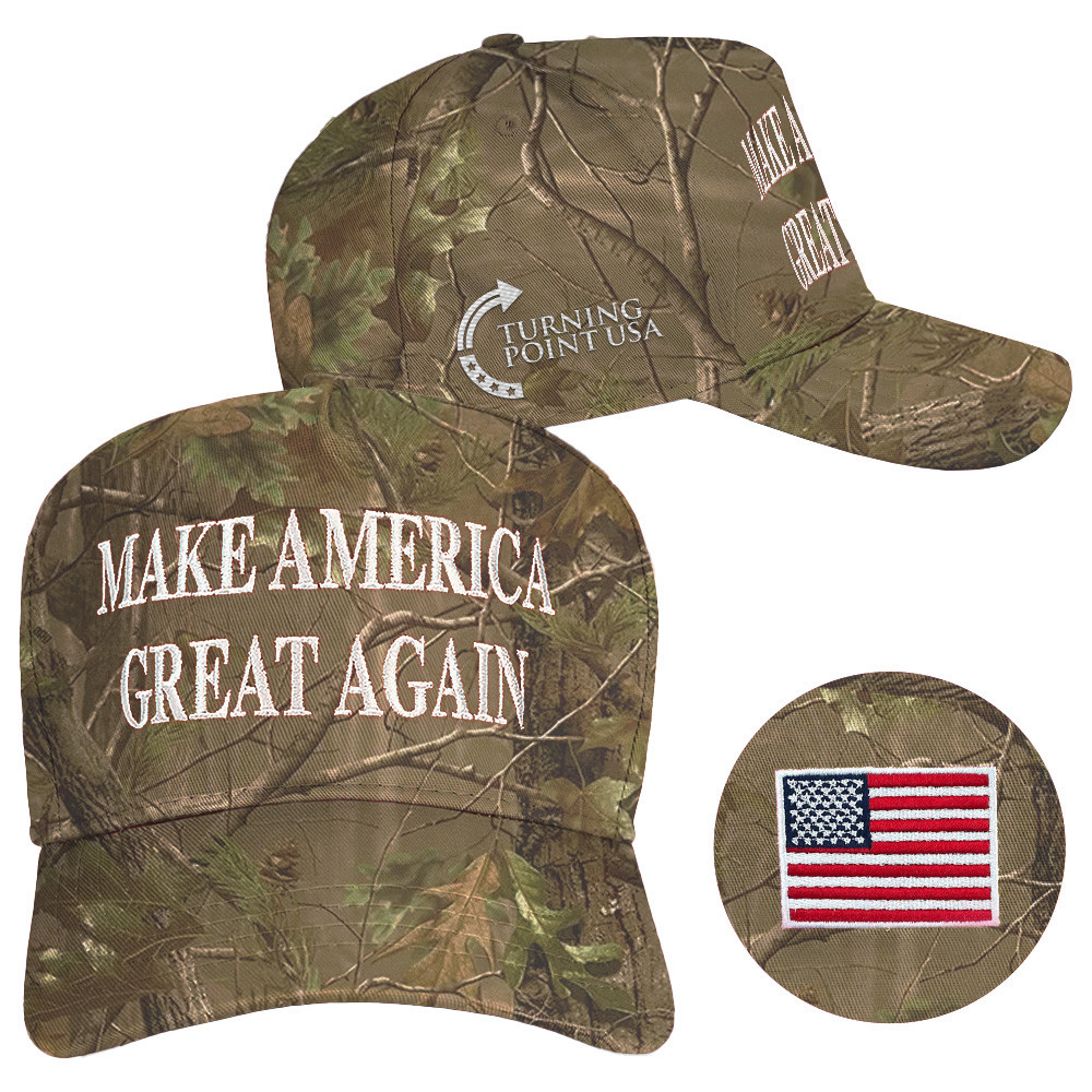 Charlie Kirk Hat Embroidered Turning Point USA Hat MAGA Camo Hat Trump 45 47 Merchandise