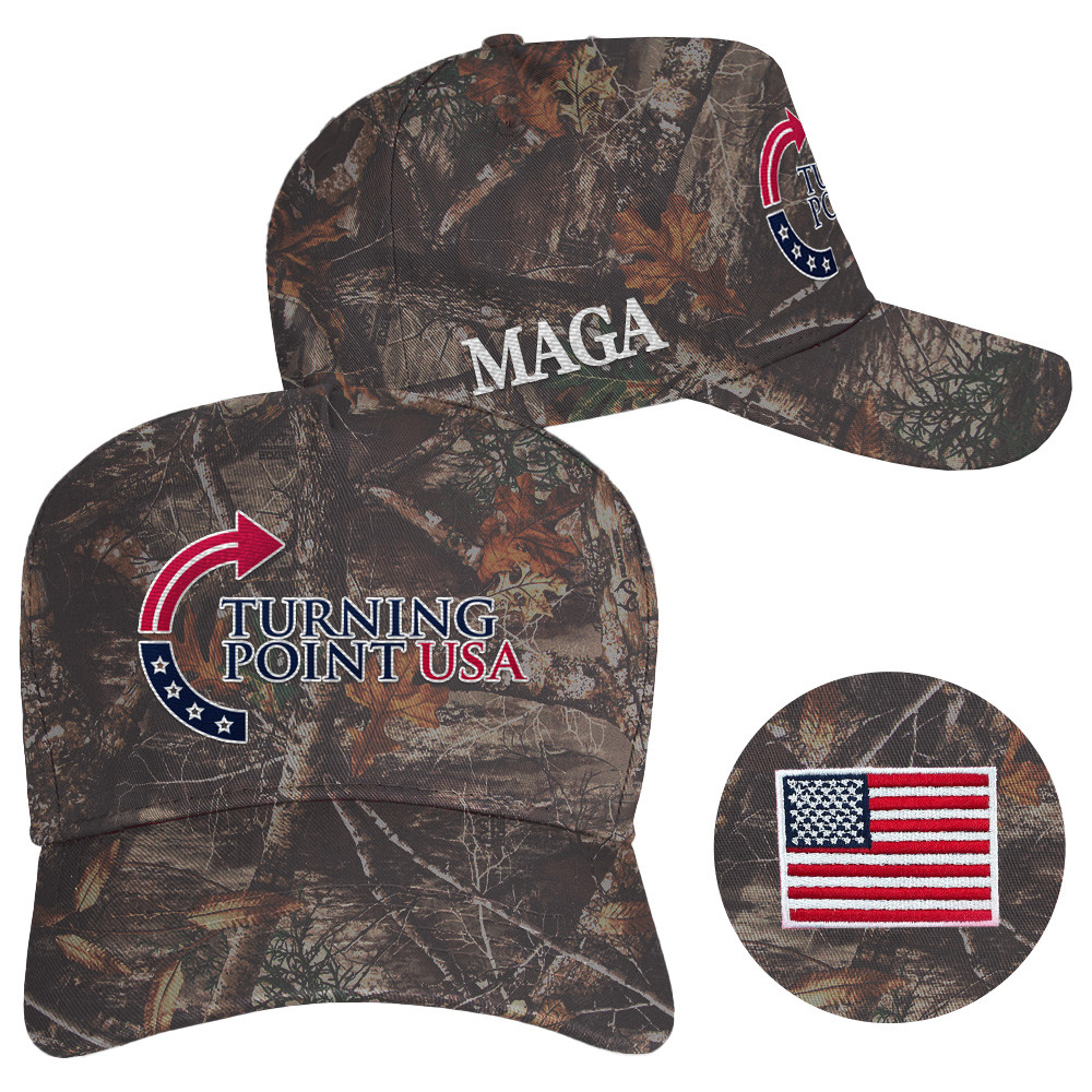 Charlie Kirk Hat Turning Point USA Hat Embroidered Camo Make America Great Again Cap