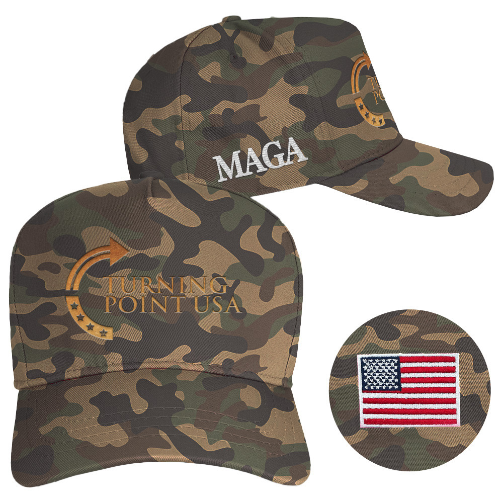Charlie Kirk Hat Turning Point USA Hat MAGA Camo Cap Embroidered Trump Lovers Gifts