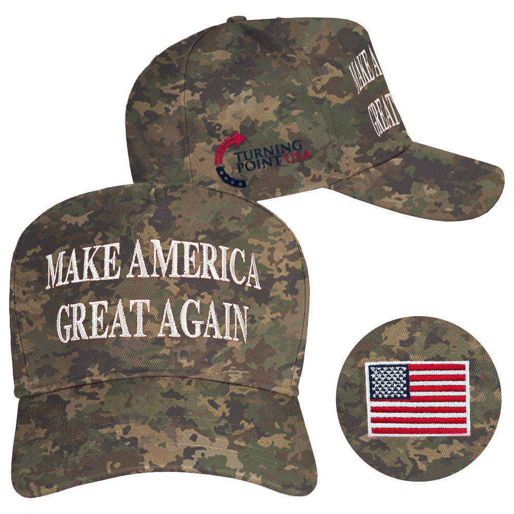 Charlie Kirk Hat Turning Point USA Hat MAGA Camo Hat Embroidered Trump 45 47 Merch