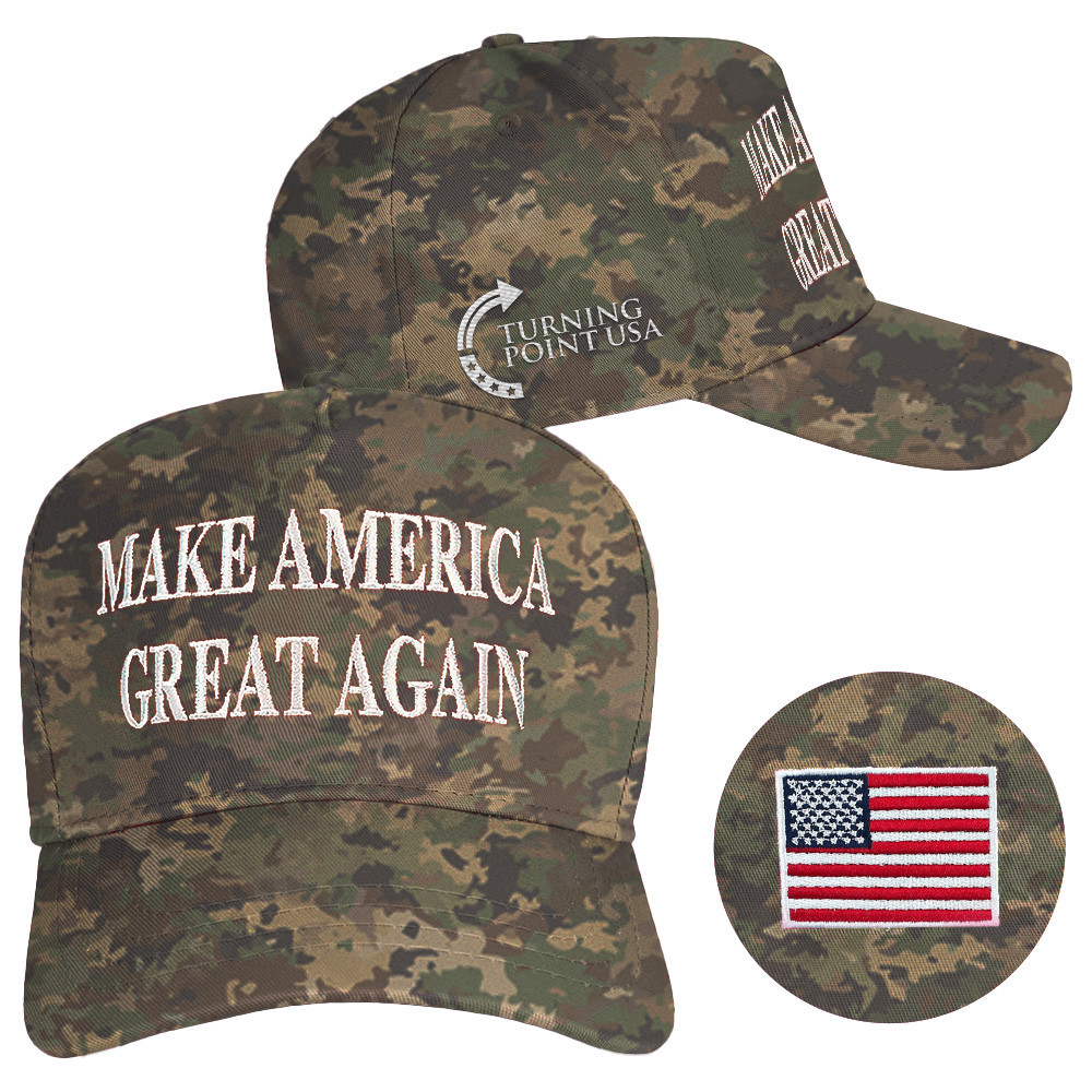 Charlie Kirk Hat Turning Point USA Hat MAGA Camo Hat Embroidered Trump 45 47 Merchandise