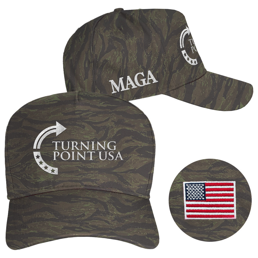 Charlie Kirk Hat Turning Point USA Hat MAGA Embroidered Camo Cap