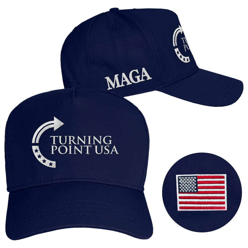 Charlie Kirk Hat Turning Point USA Hat MAGA Embroidered Navy Cap Supporters Gifts