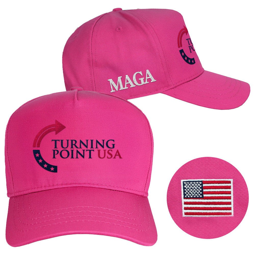 Charlie Kirk Hat Turning Point USA Hat MAGA Embroidered Pink Cap Mom Gifts