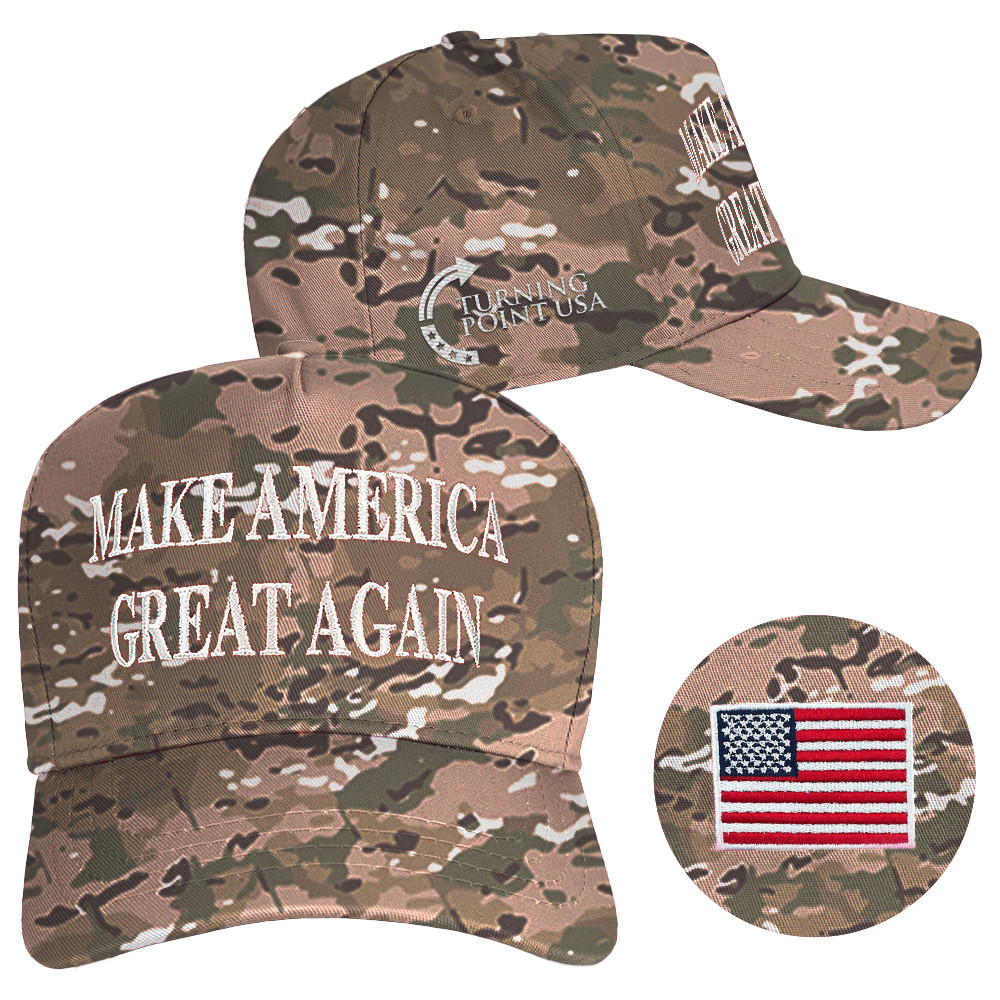 Charlie Kirk Hat Turning Point USA Hat Make America Great Again Camo Embroidered Hat Dad Gifts