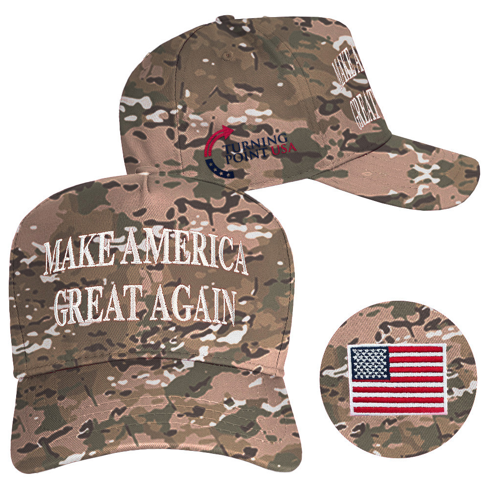 Charlie Kirk Hat Turning Point USA Hat Make America Great Again Camo Hat Embroidered Gifts