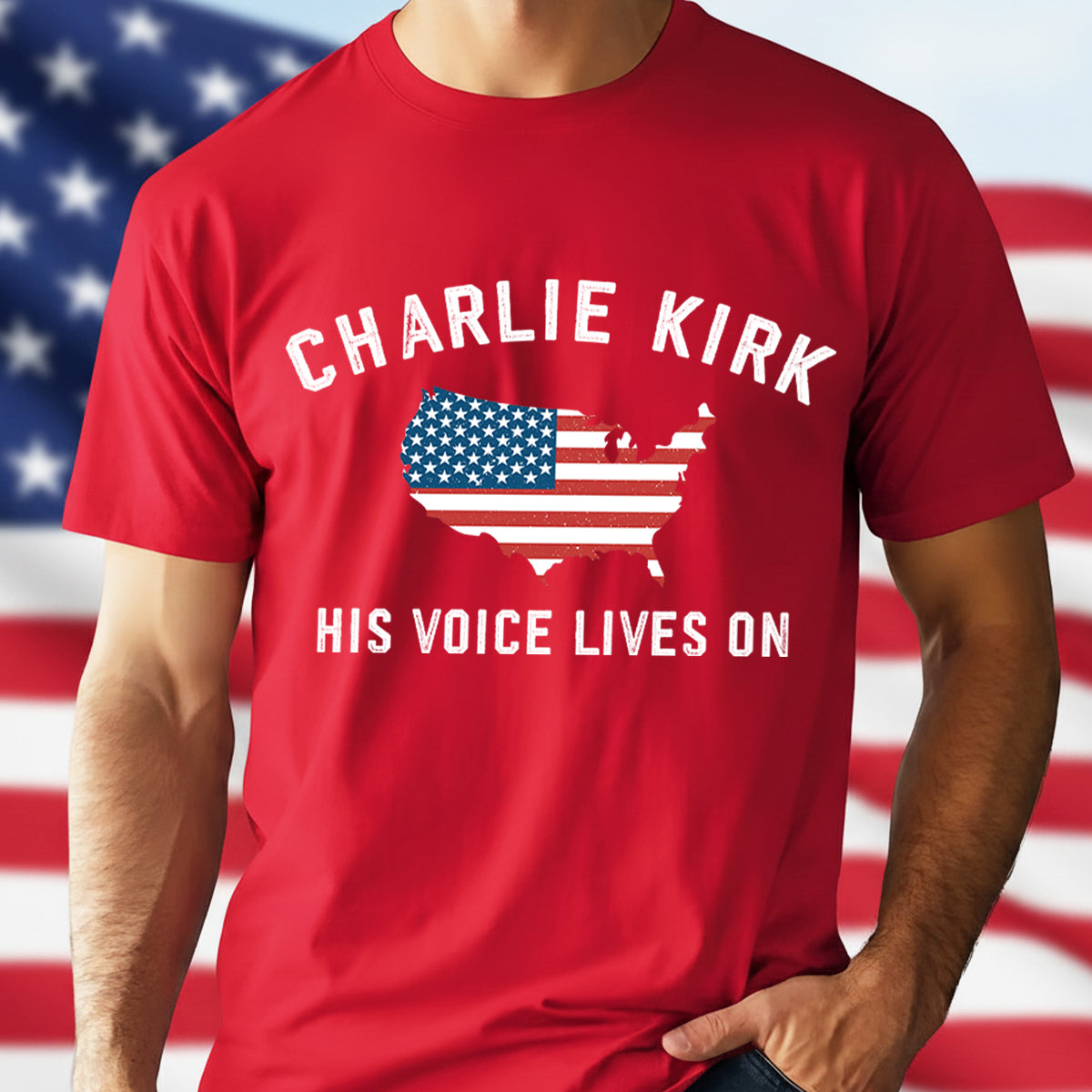 Charlie Kirk His Voice Lives On Dark Shirt Gift for Charlie Kirk Supporters