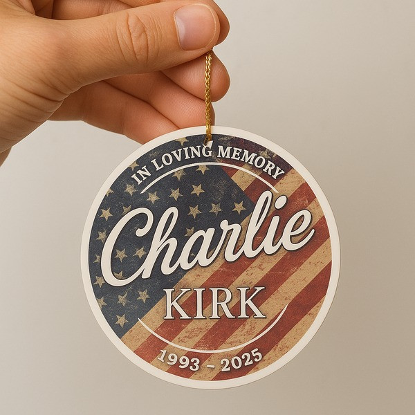 Charlie Kirk In Loving Memory Wooden Christmas Ornament 1993 2025 Charlie Kirk Keepsake Gifts