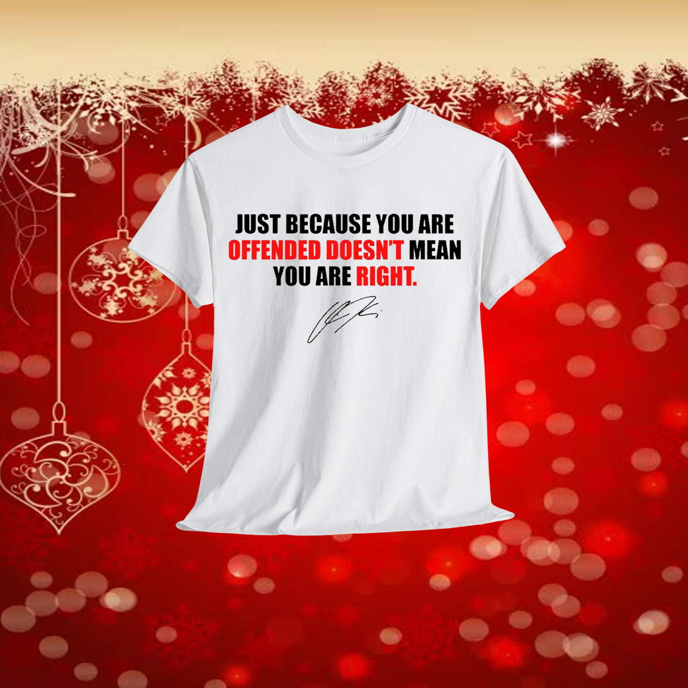 Charlie Kirk Just because You Are Offended Doesn't Mean You're Right Shirt