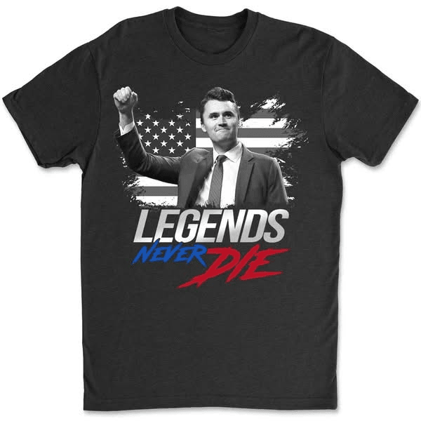 Charlie Kirk Legend Never Dies Shirt Charlie Kirk Shirts for Sale Turning Point USA Merch