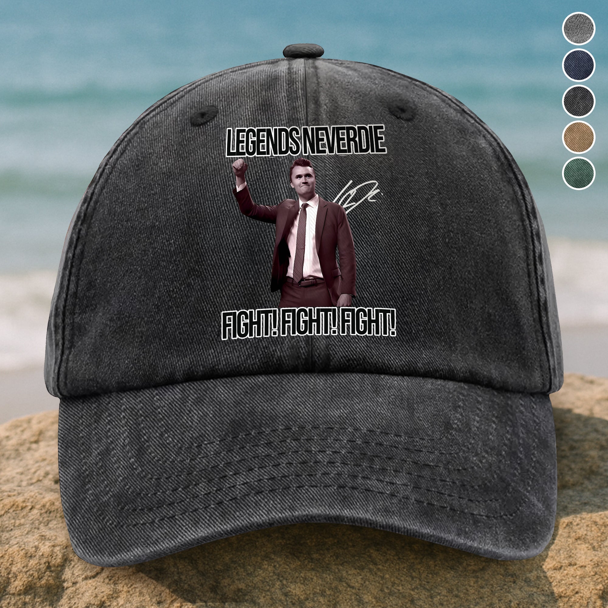 Charlie Kirk Legend Never Dies Vintage Style Washed Baseball Cap In Memory With Respect