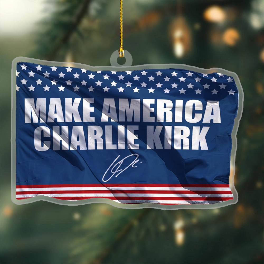 Charlie Kirk MACK Acrylic Christmas Ornament Make America Charlie Kirk Proud Xmas Tree Decor