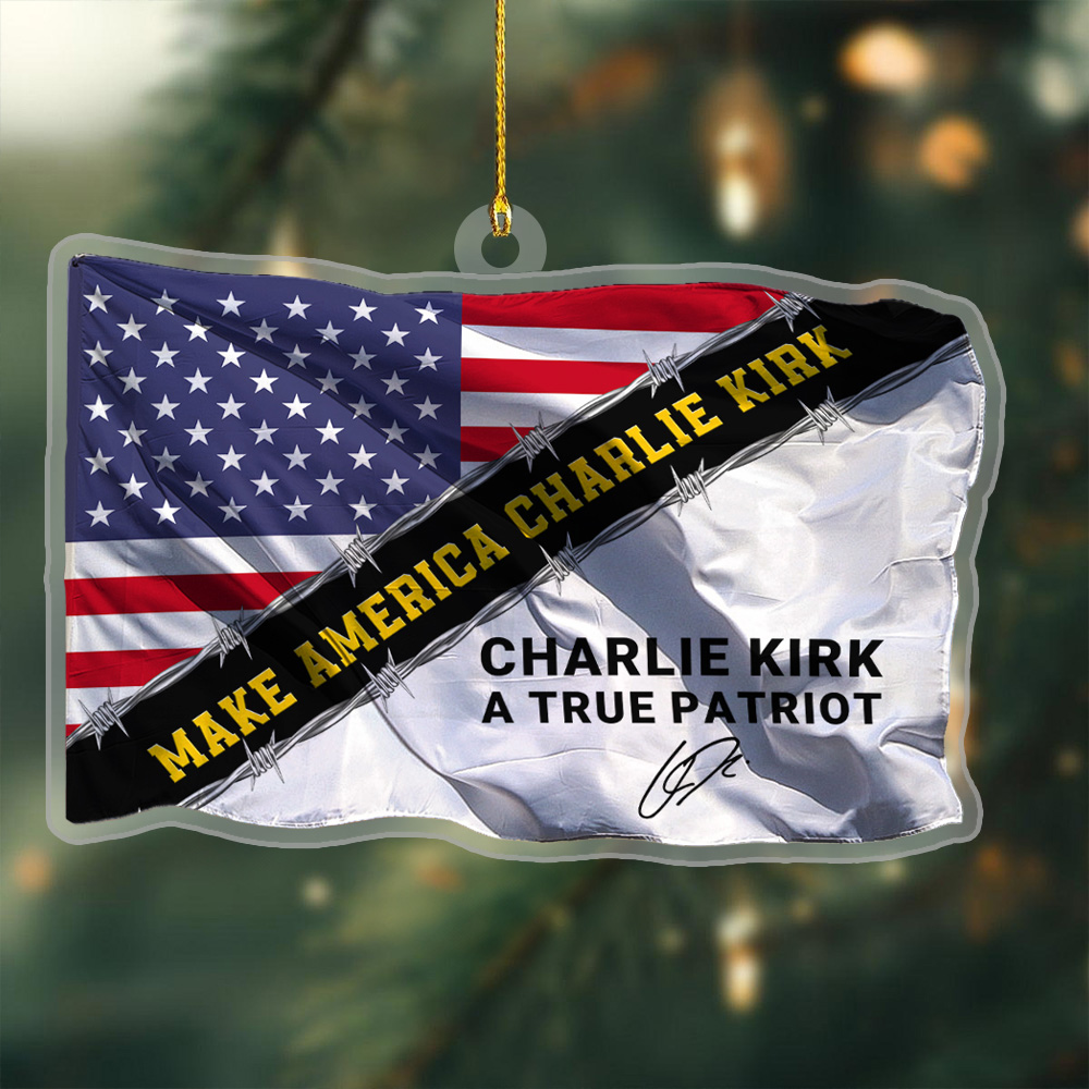 Charlie Kirk MACK Acrylic Christmas Ornament Make America Signed Christmas Tree Decorations
