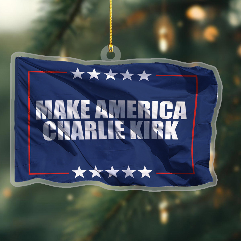 Charlie Kirk MACK Acrylic Xmas Ornament Make America Charlie Kirk Christmas Decoration