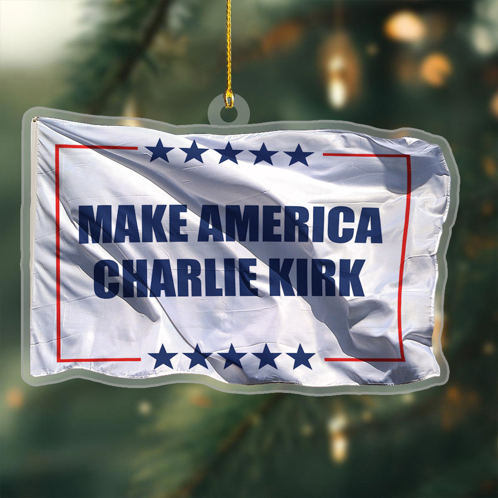 Charlie Kirk MACK Acrylic Xmas Ornament Make America Charlie Kirk Christmas Tree Decor