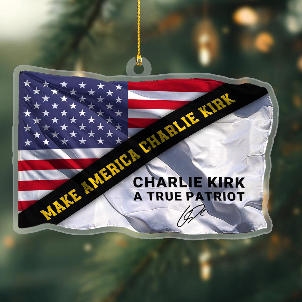 Charlie Kirk MACK Acrylic Xmas Ornament Make America Charlie Kirk Signed Christmas Decorations