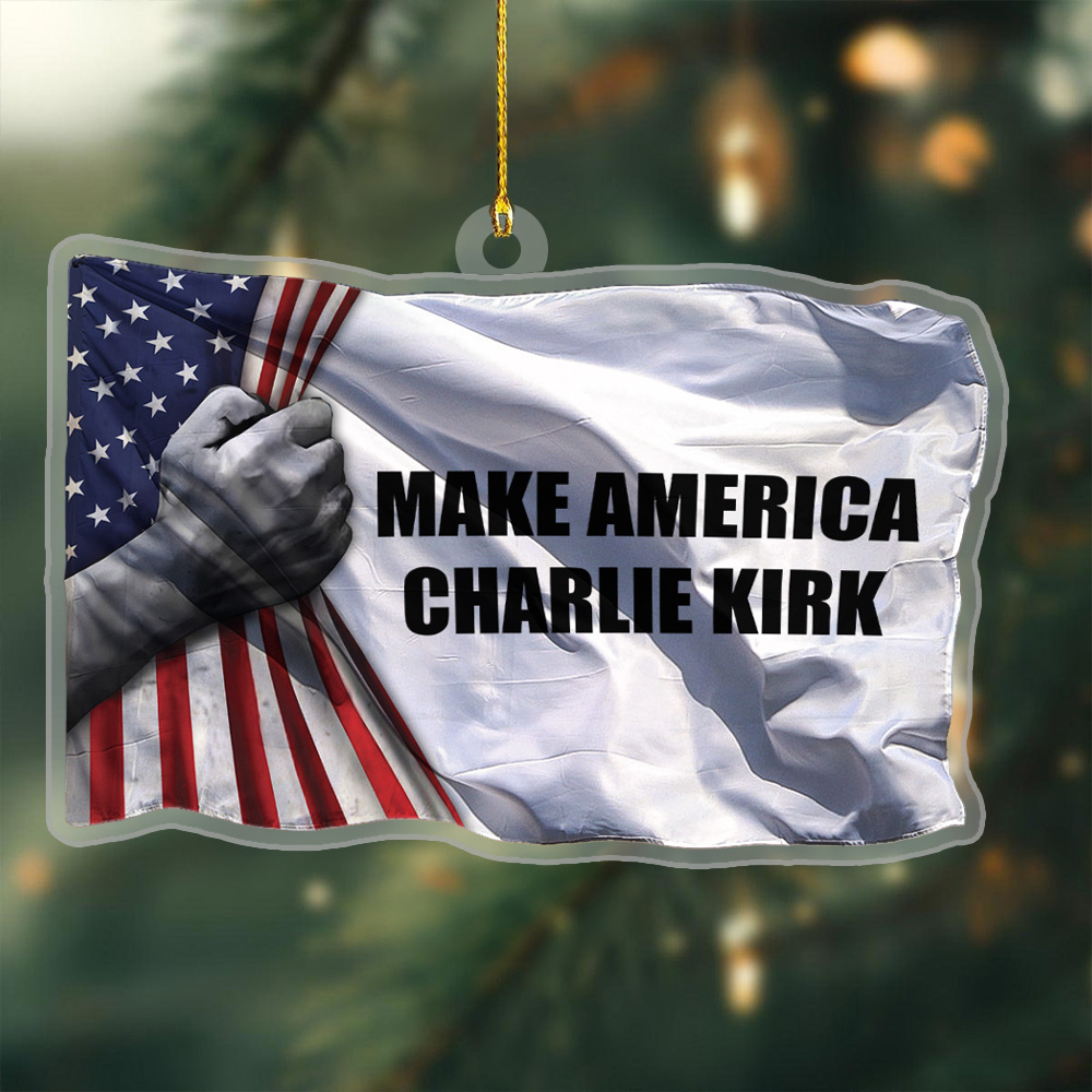 Charlie Kirk MACK Acrylic Xmas Ornament Make America Charlie Kirk Unique Christmas Decor