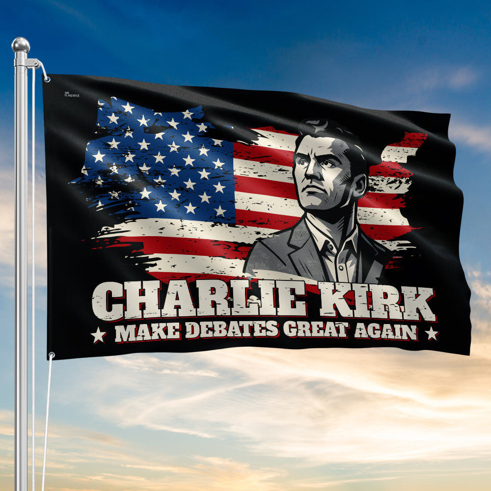 Charlie Kirk MAGA Flag Make Debates Great Again Patriotic Best MAGA 47 Merch