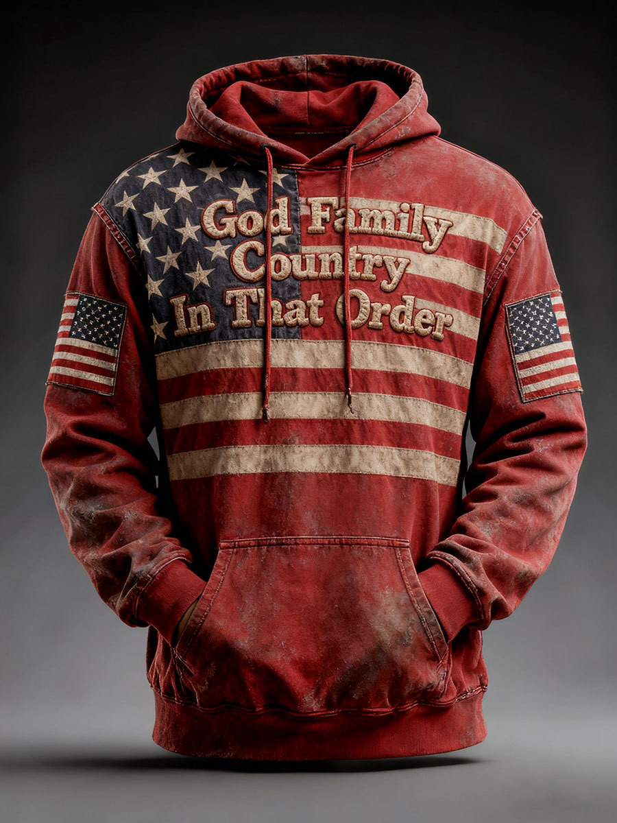 Charlie Kirk MAGA Hoodie God Family Country In That Order Proud Charlie Kirk 47 Apparel