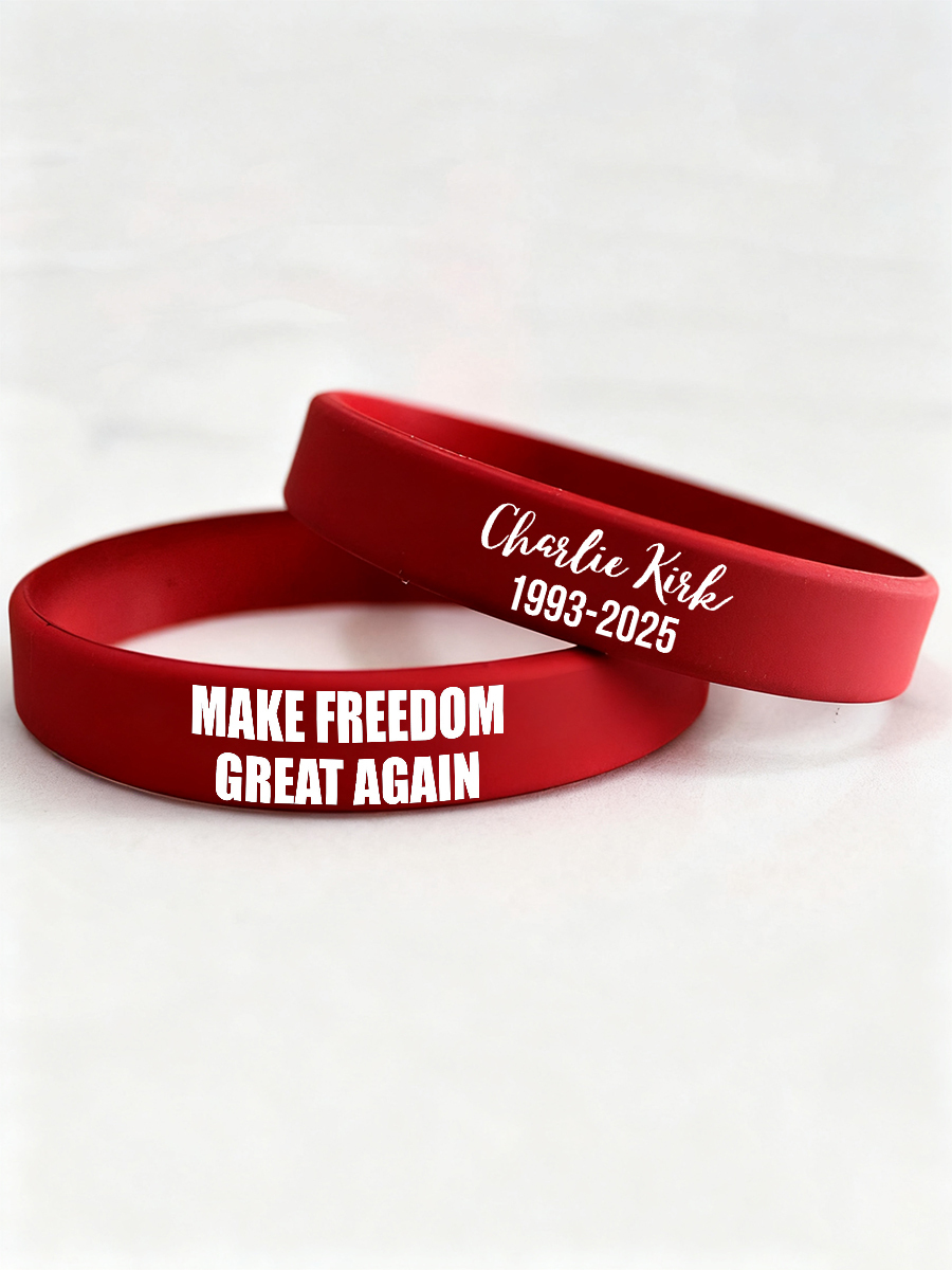 Charlie Kirk MAGA Silicone Wristband Make Freedom Great Again 1993 2025 Freedom Merch