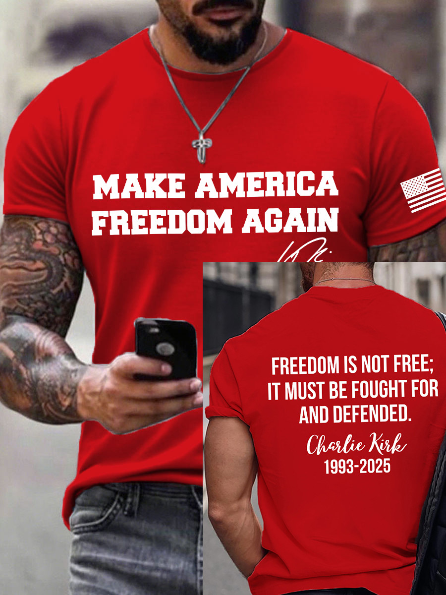 Charlie Kirk MAGA T-Shirt Make America Great Again Signed Charlie Kirk Clothing