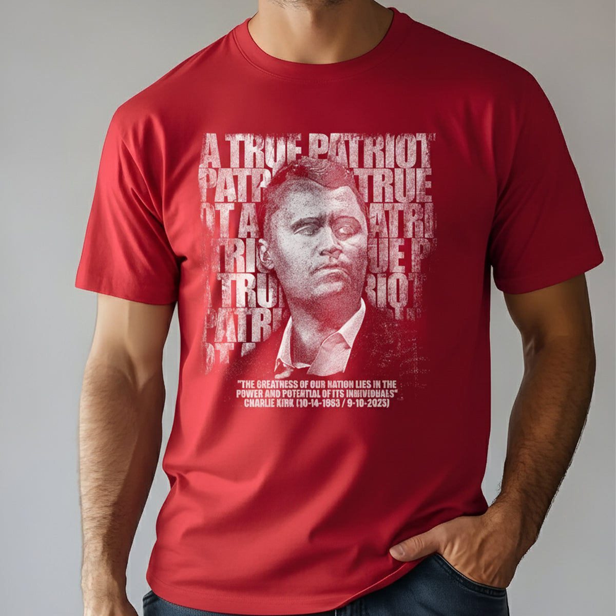 Charlie Kirk Memorial A True Patriot Tribute Remembrance Dark Shirt Gift for Patriots