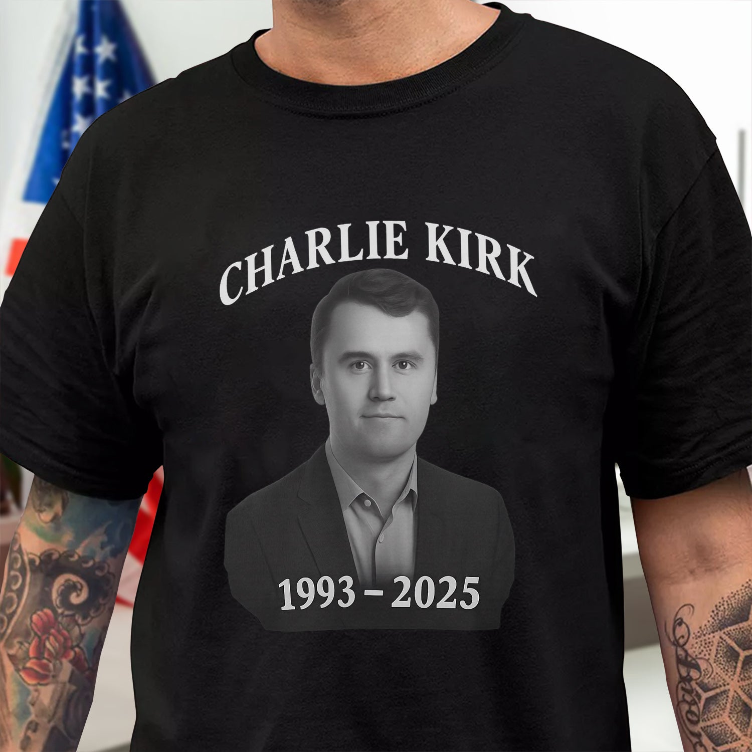 Charlie Kirk Memorial Dark Shirt Gift for Charlie Kirk Supporters