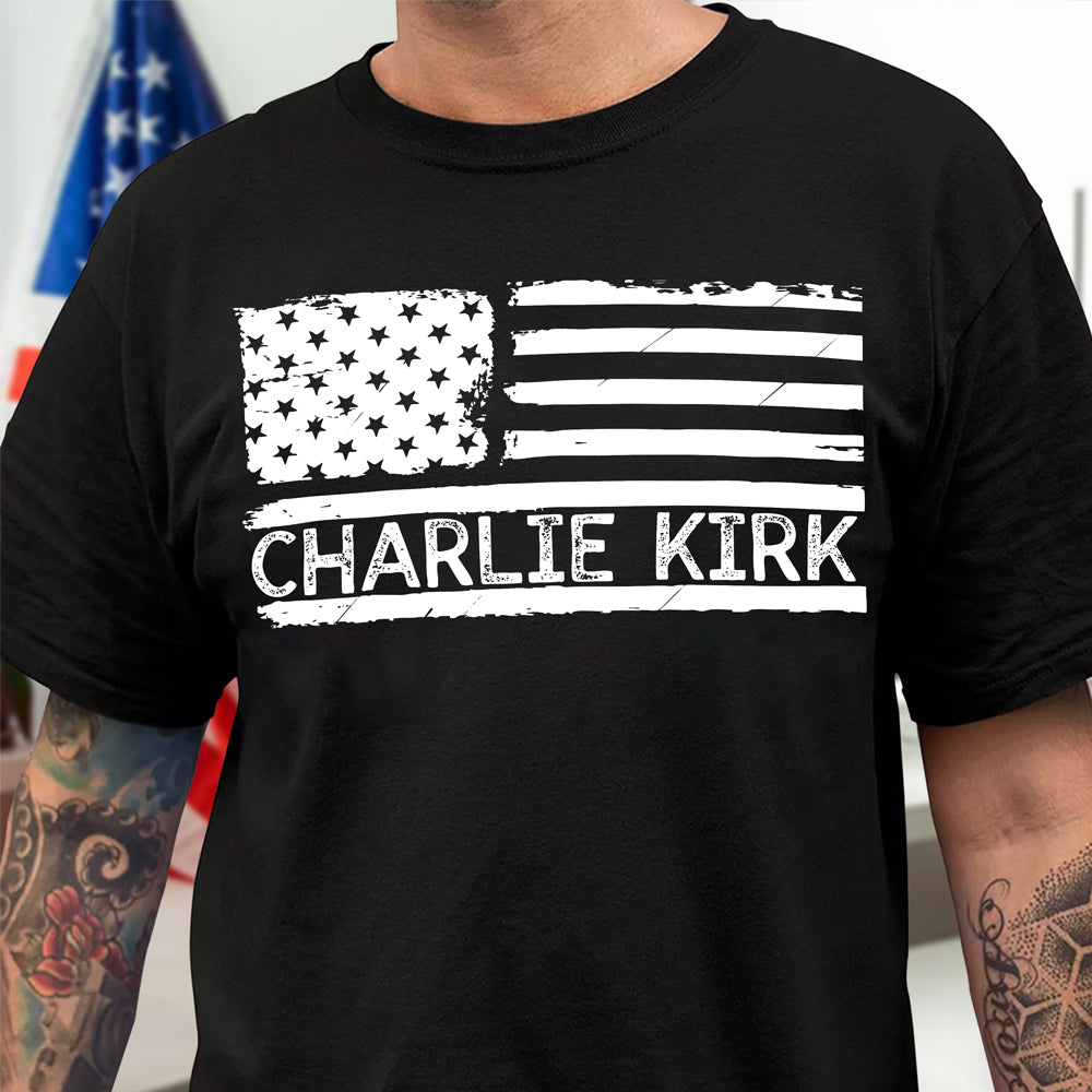 Charlie Kirk Memorial Dark Shirt Gift for Charlie Kirk Supporters