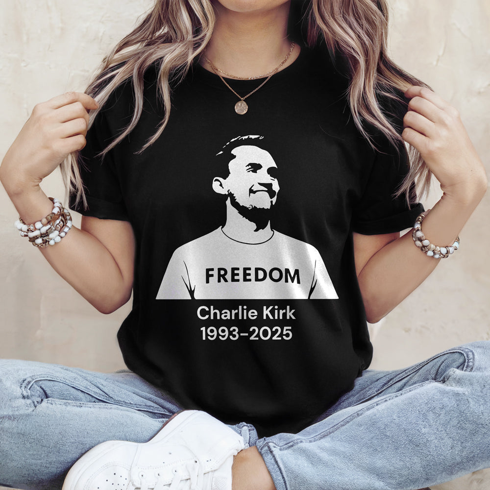 Charlie Kirk Memorial Freedom Dark Shirt Gift for Charlie Kirk Supporters